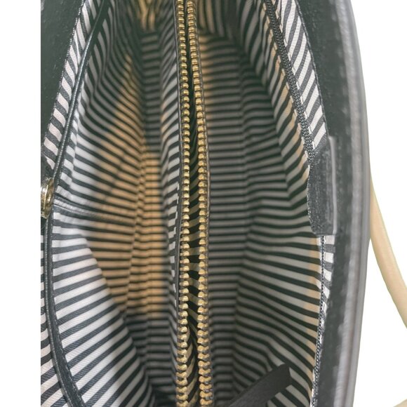 Kate Spade Henderson Street Maryanne Tote Black Leather w/ Cream Bow and Handles - Picture 6 of 11